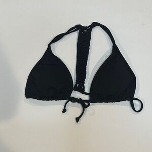 NWT L*Space Black Braided Bikini Top, Size Small